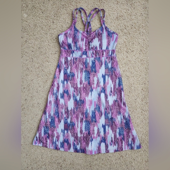 Marmot Taryn Dress Purple Geometric Crisscross Racerback Size Small - Picture 1 of 10
